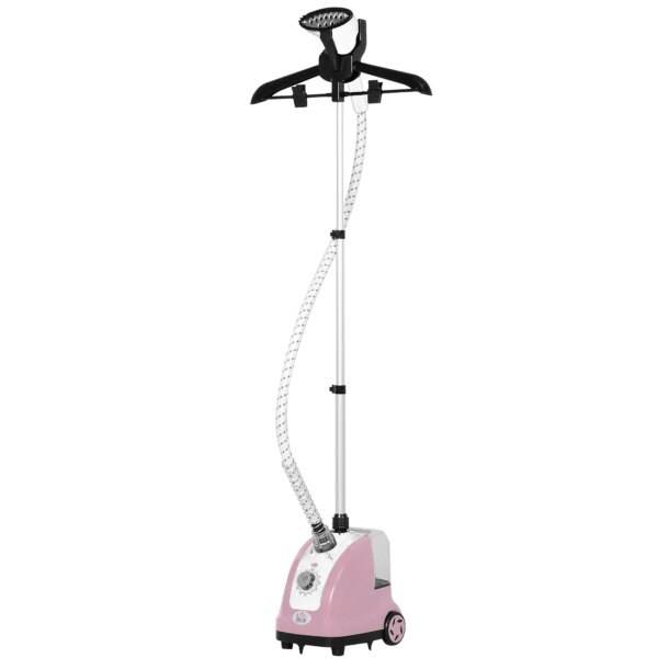 Homcom Verticaal Stoomstrijkijzer 1800W 1,4  L Met Instelbare Temperatuur Roze