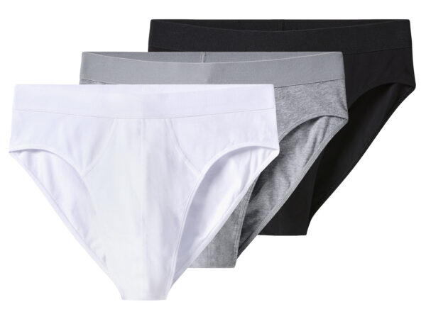 esmara Men Set van 3 heren onderbroeken (Zwart/grijs/wit, L)