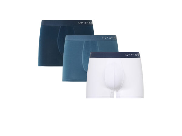 LIVERGY 3 heren boxers (L, donkerblauw/blauw/wit)