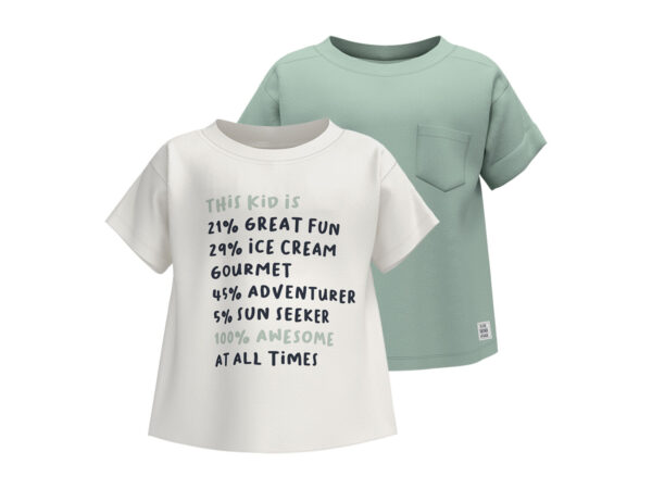 lupilu Kinder t-shirts (134/140, Mint/wit)