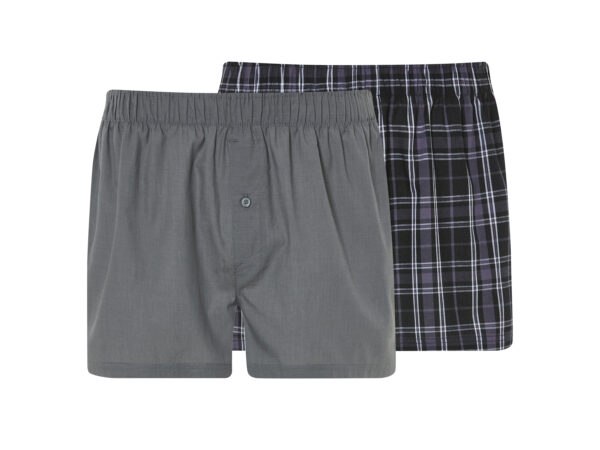 LIVERGY 2 heren boxershorts (Grijs/geruit, XXL)