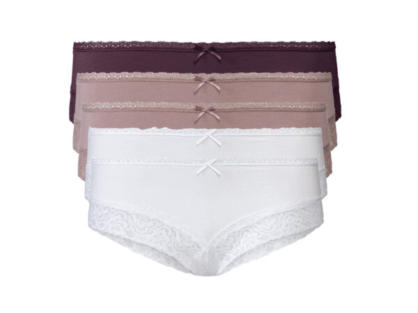 esmara 5 dames hipsters (S (36/38), rood/paars/wit)