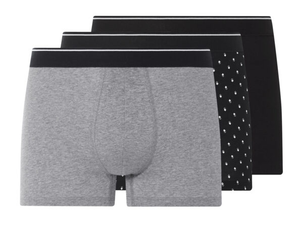 LIVERGY 3 heren boxers (Zwart/grijs, M)