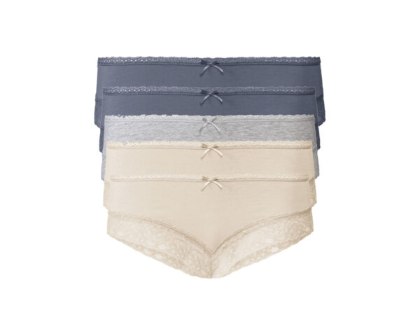 esmara 5 dames hipsters (S (36/38), Blauw/grijs/beige)