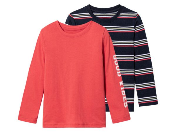 lupilu 2 jongens shirts (110/116, Donkerblauw/rood)