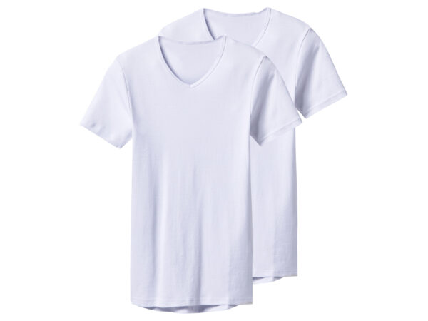 esmara Men Set van 2 heren T-shirts (V-hals, Wit, L)