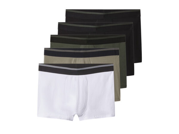 esmara Men Set van 5 heren boxers (zwart/groen/kaki/wit, S)