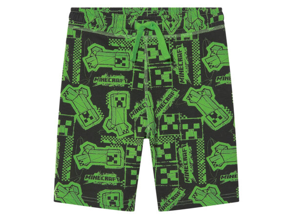 Korte jongens broek Minecraft (Zwart/groen, 158/164)