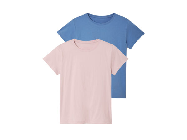 esmara 2 kinder T-shirts (roze/blauw, 146/152)