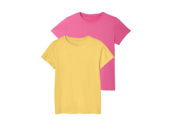 esmara 2 kinder T-shirts (Roze/geel, 134/140)