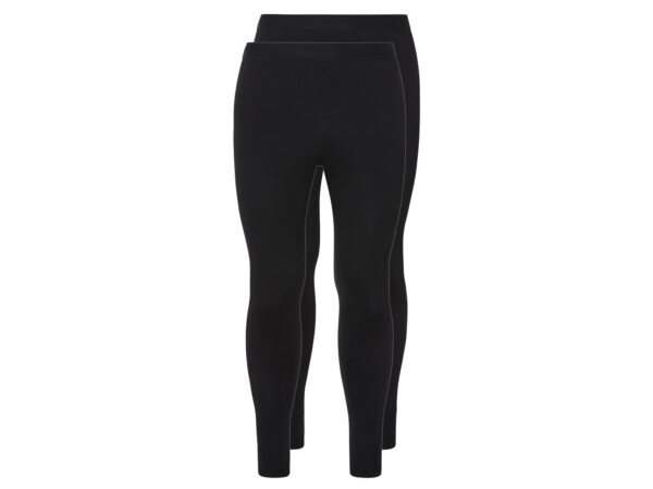 esmara Men Set van 2 lange heren onderbroeken (Zwart, L)