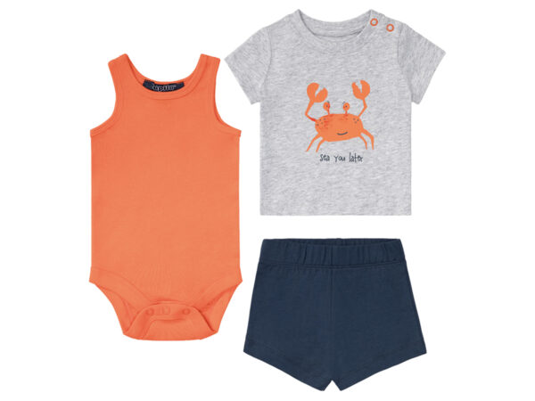lupilu Baby zomerkleding (Grijs/oranje/donkerblauw, 50/56)