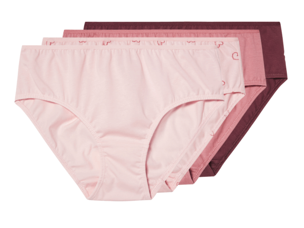 esmara 4 Kinder onderbroeken (donkerrood/roze/roze, 158/164)