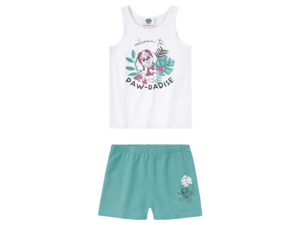 Meisjes set (98/104, Wit/mint)