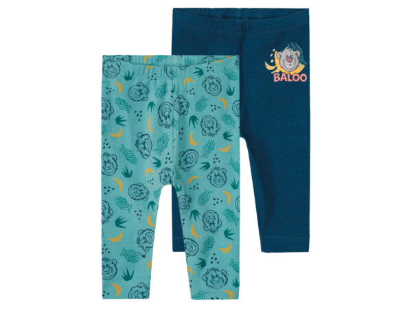 Baby leggings, 2 stuks, met hoog bio-katoengehalte (50/56, Mint/Marineblauw)