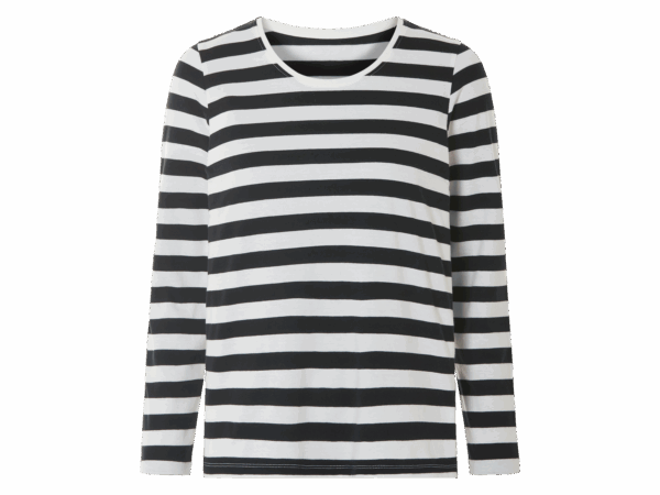 esmara Dames shirt met lange mouwen (Zwart/wit, M (40/42))