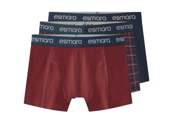 esmara Men 3 Heren boxers (Donkerblauw/rood, M)