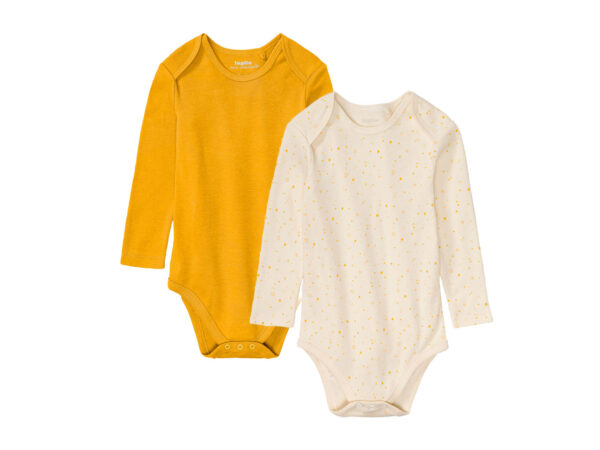 lupilu 2 baby rompers (86/92, Geel/wit)