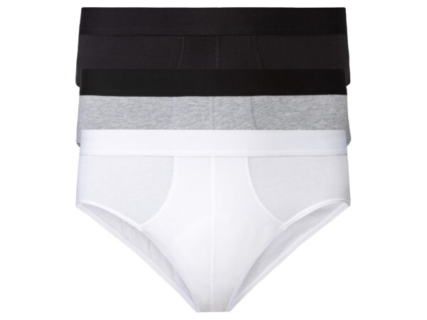 LIVERGY 3 heren slips (2XL, Zwart/grijs/wit)