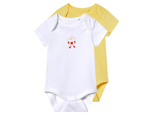 lupilu 2 Baby rompers (Geel/wit, 62-68)