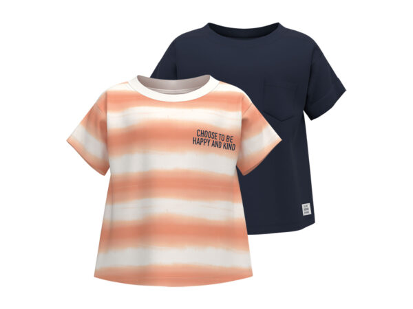 lupilu Kinder t-shirts (122/128, Marineblauw-oranje)