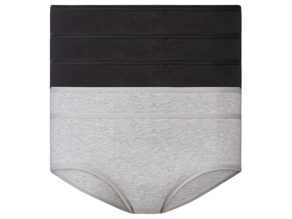 esmara 5 dames hipsters (S (36/38), Zwart/grijs)