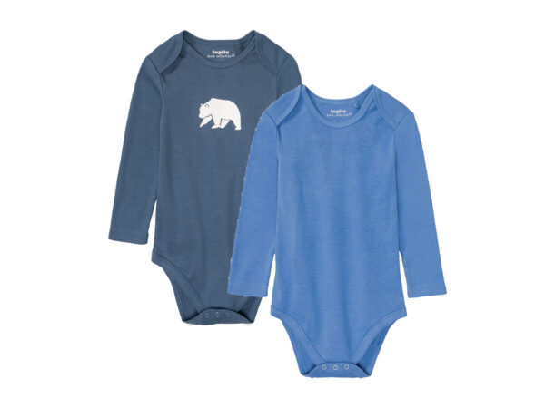 lupilu 2 baby rompers (86/92, Blauw)
