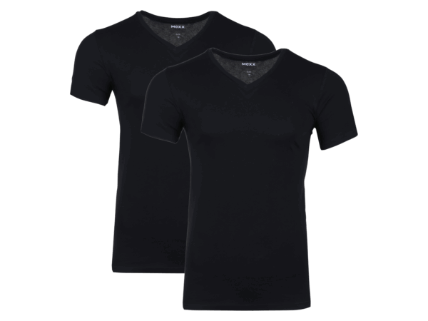 MEXX 2 Heren T-shirts (V-hals, Zwart, L)