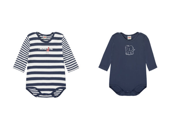 KANZ Baby romper, 2 stuks, met kruisknopen (74, Blauw)