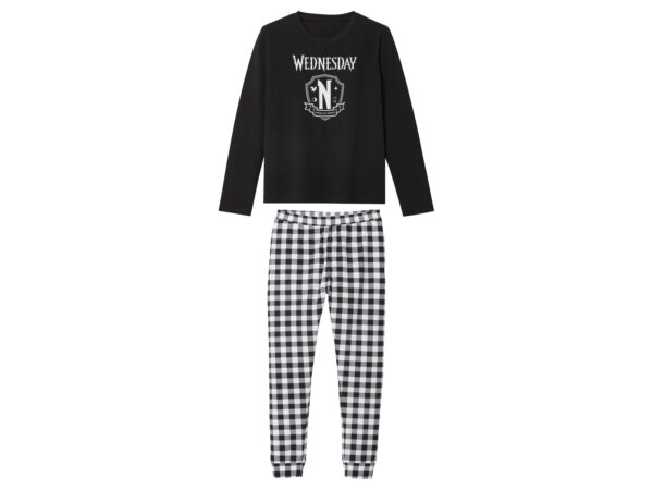 Kinderpyjama Wednesday (Zwart/wit, 146/152)