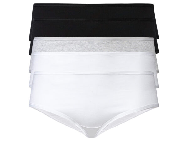 esmara 5 dames hipsters (XXL (52/54), Zwart/Lichtgrijs/Wit)