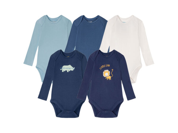 lupilu 5 babyrompertjes (62/68, Blauw)