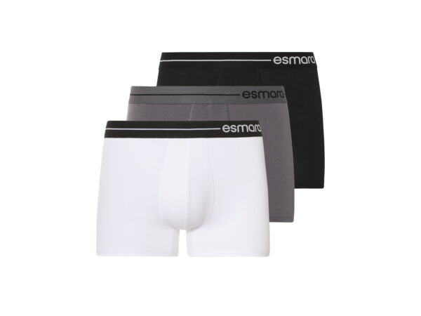 esmara Men 3 Heren boxers (Zwart/grijs/wit, M)